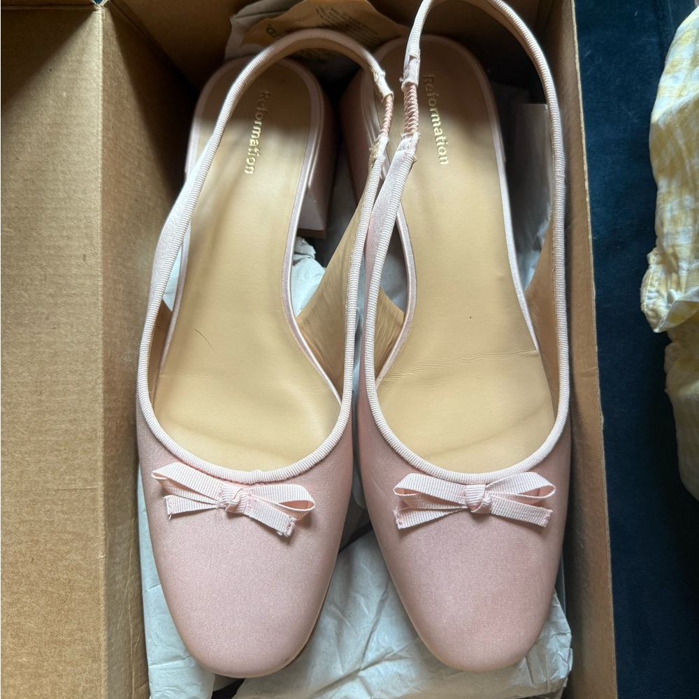 Reformation Pink Women's Slingback Flats